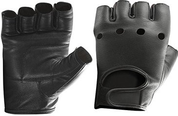 Перчатки кожаные (Черный, XL)