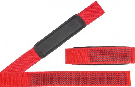 Лямки для тяги с силиконовыми вставками Be First (Красно-черный)