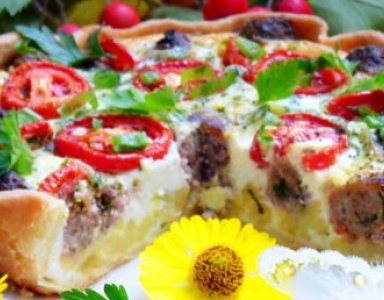 Киш с фрикадельками